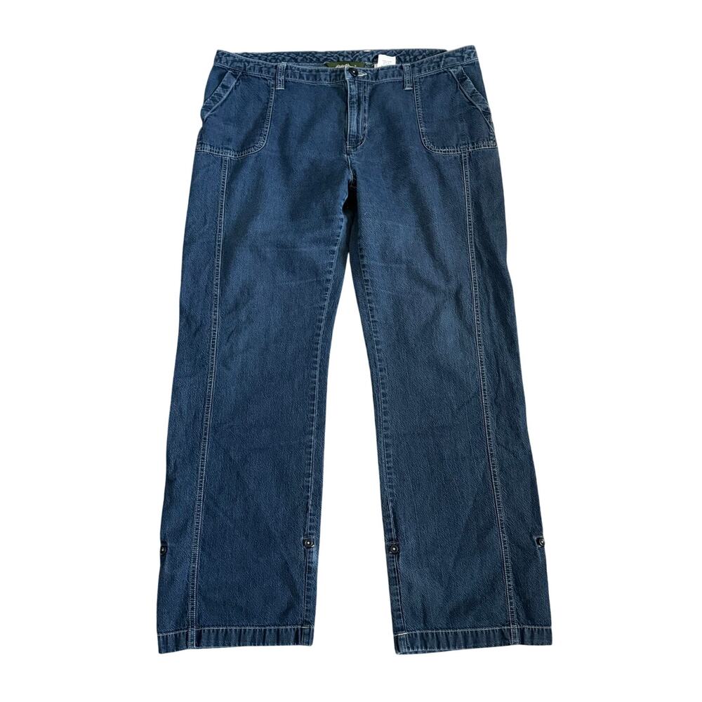 Eddie Bauer Jeans Womens 18 Plus Size Convertible Roll Up 100% Cotton Outdoor